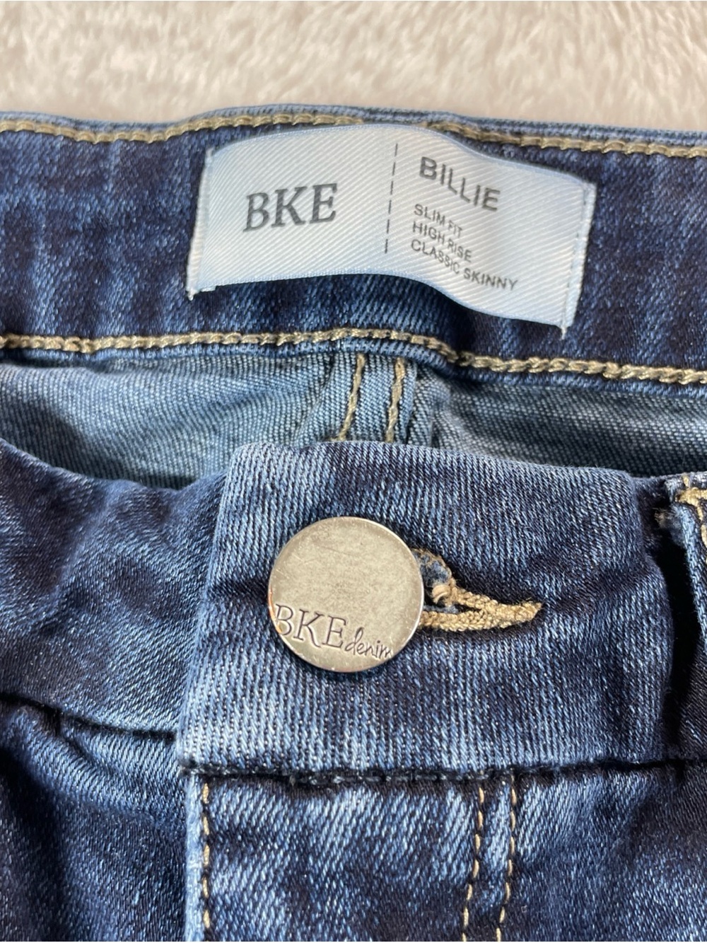 BKE Billie Jeans Women's Slim Fit High Rise Classic Skinny 30X32 Dark Wash - Picture 6 of 11